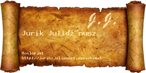 Jurik Juliánusz névjegykártya